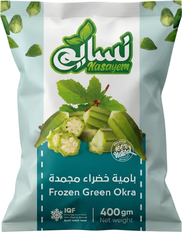 Nasayem pack – Pack Green Okra Nasayem Frozen Green Okra retail bag, 400 g